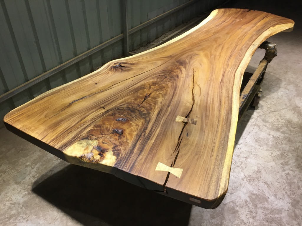 琥珀木原木实木大板茶台办公会议桌大班台餐桌278-88-1.