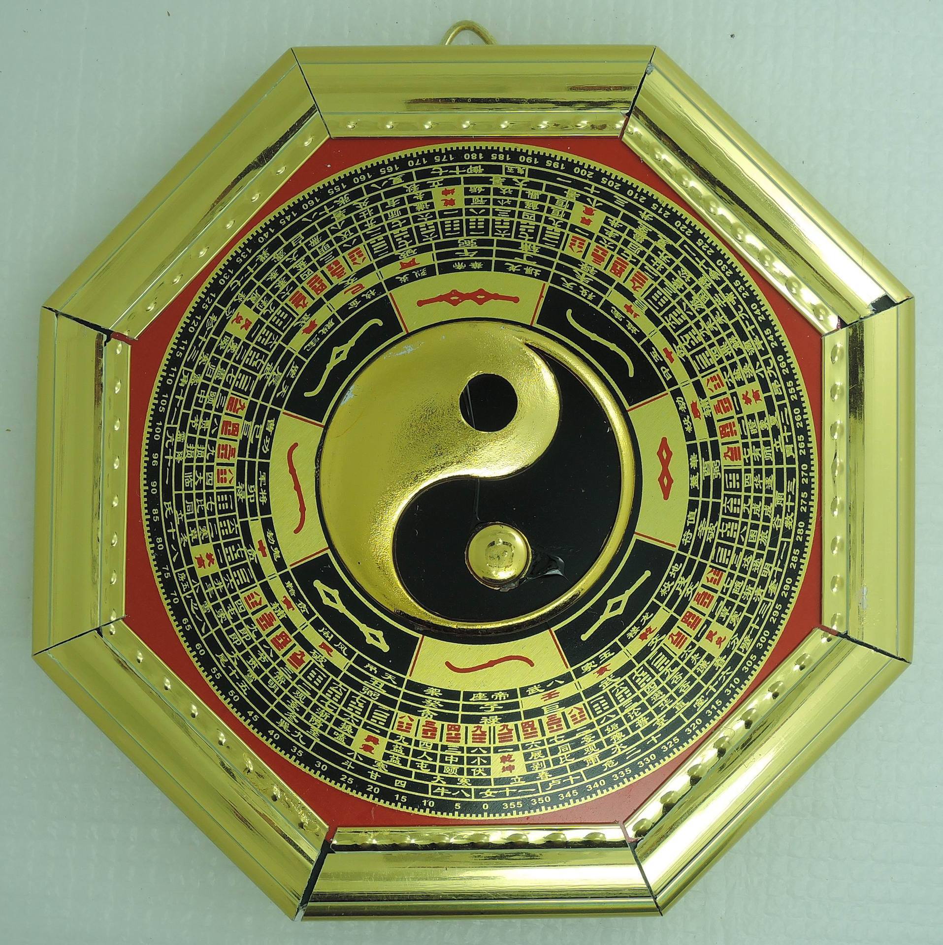 中公工艺中号 金边罗经太极八卦镜包边四季生肖乾坤八卦现货批发