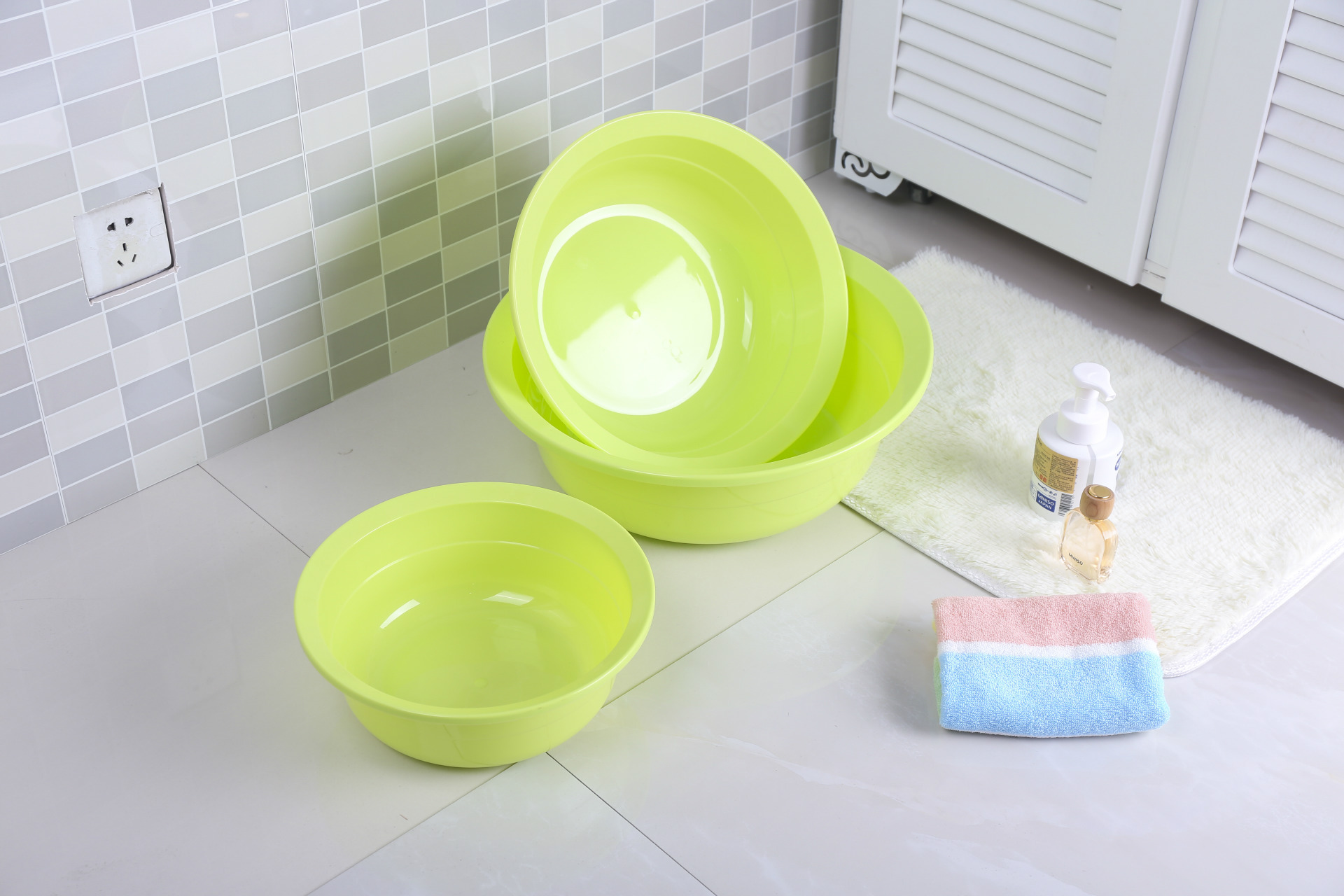 加厚塑料洗脸盆厨房洗菜盆洗衣服脸盆特大号中号小号