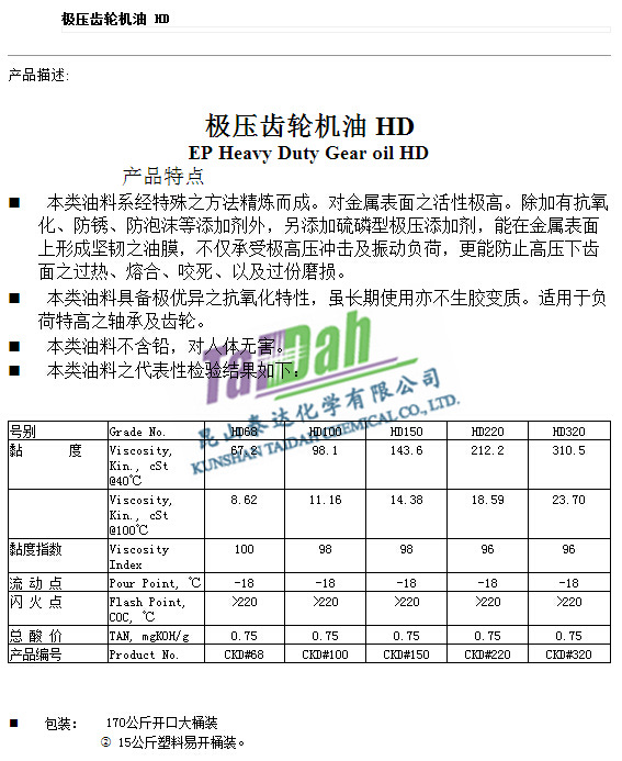 极压齿轮机油 HD