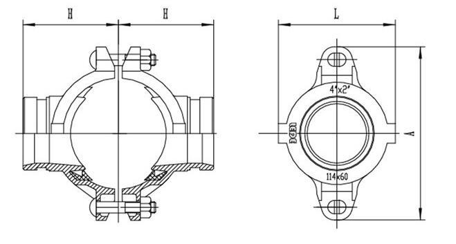 消机械正四通G DN114\/80\/100\/150 消防沟槽式