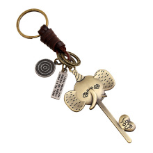 欧美复古时尚饰品 DIY男女牛皮钥匙扣钥匙扣 长鼻子大象钥匙圈