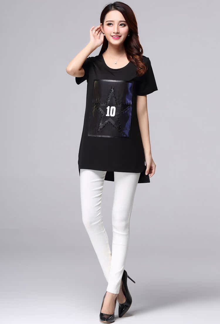 胖人女装特大加肥加大码女装 新款胖mm200斤夏装胖妹妹中长款t恤