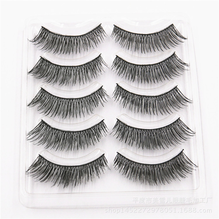 New Pointed Tail Style False Eyelashes Handmade Five Pairs of Messy Long Eyelash Multi-Layer Thick Eyelashes Wholesale