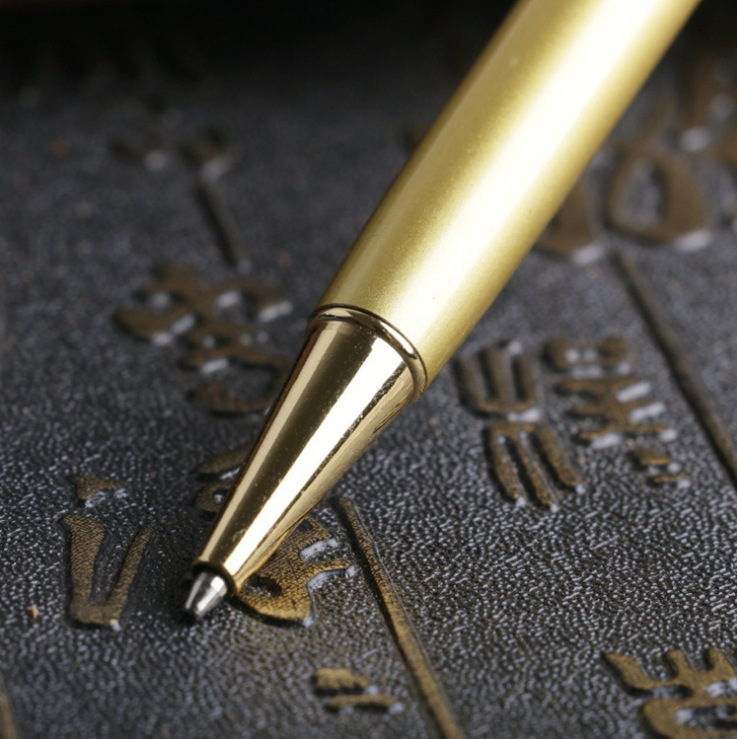 24k金箔圆珠笔 入油金箔笔 黄金笔 教师节金店礼品 中秋节礼品