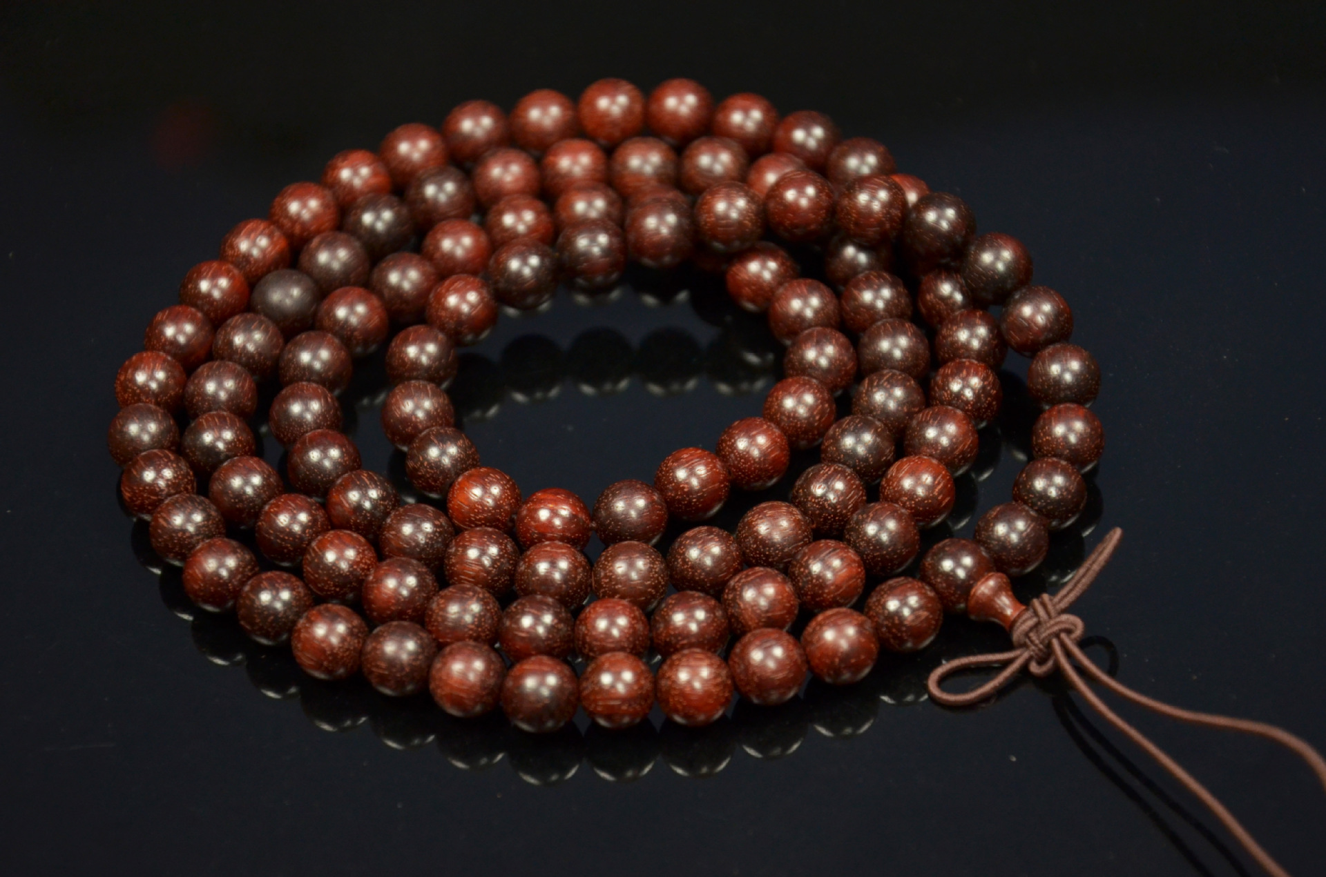 赞比亚血檀108颗佛珠手链金星血檀似小叶紫檀厂家