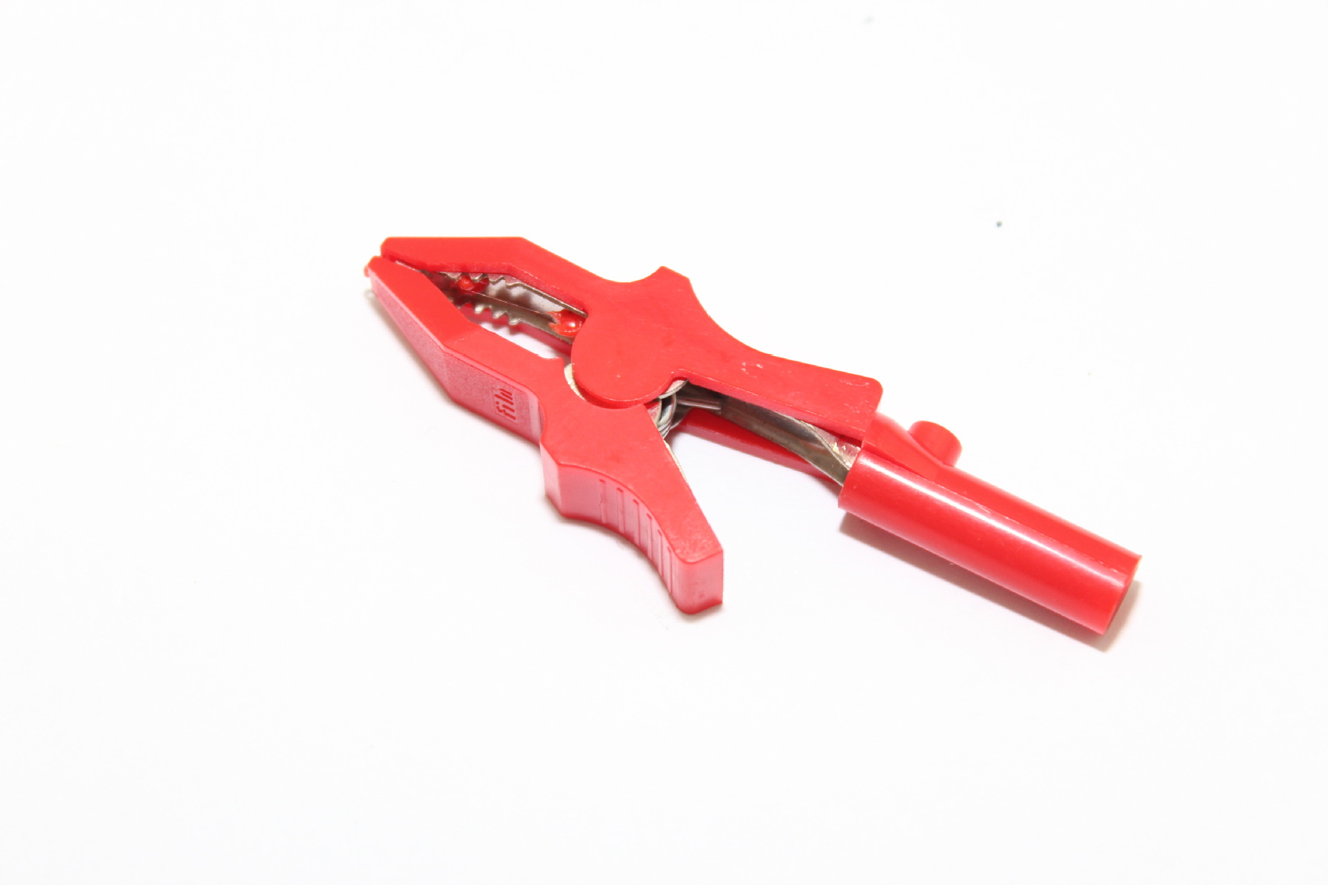 红色充电铜鳄鱼夹 电瓶汽车连接夹 电线单柄夹子 批发