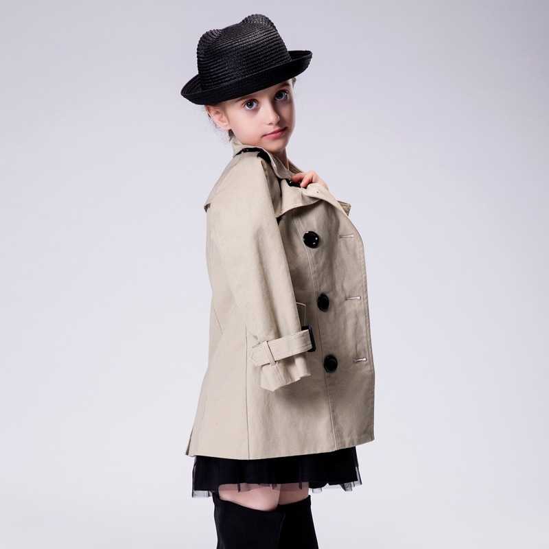 candydoll 2016秋季品牌新款童外套 纯棉长袖女童风衣