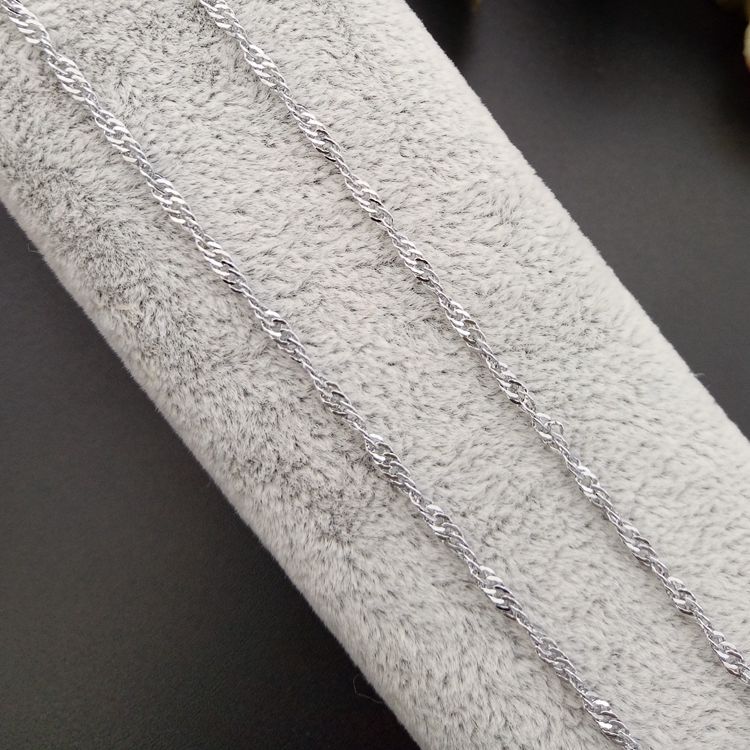 低价批发水波纹项链 镀铬水波链韩版时尚项链配链锁骨链女