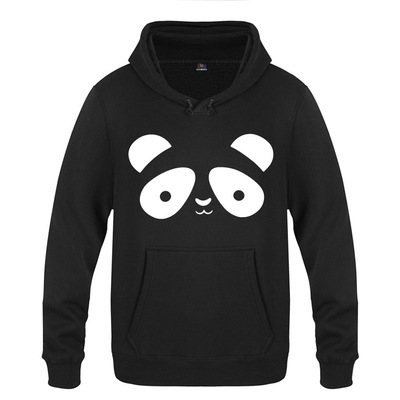 外贸男式连帽卫衣外套 panda 熊猫表情 可爱个性萌 礼物 抓绒卫衣
