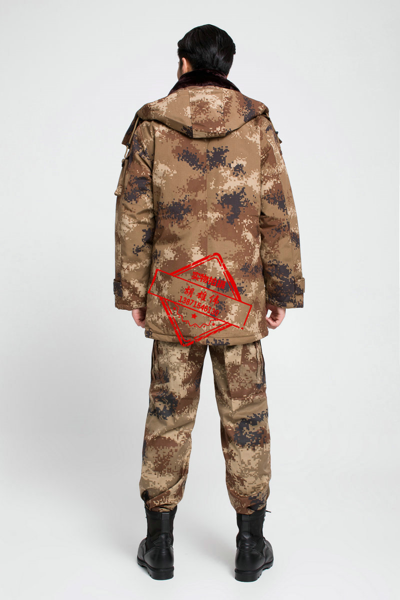 厂家直销仿荒漠迷彩作训大衣陆军防寒保暖户
