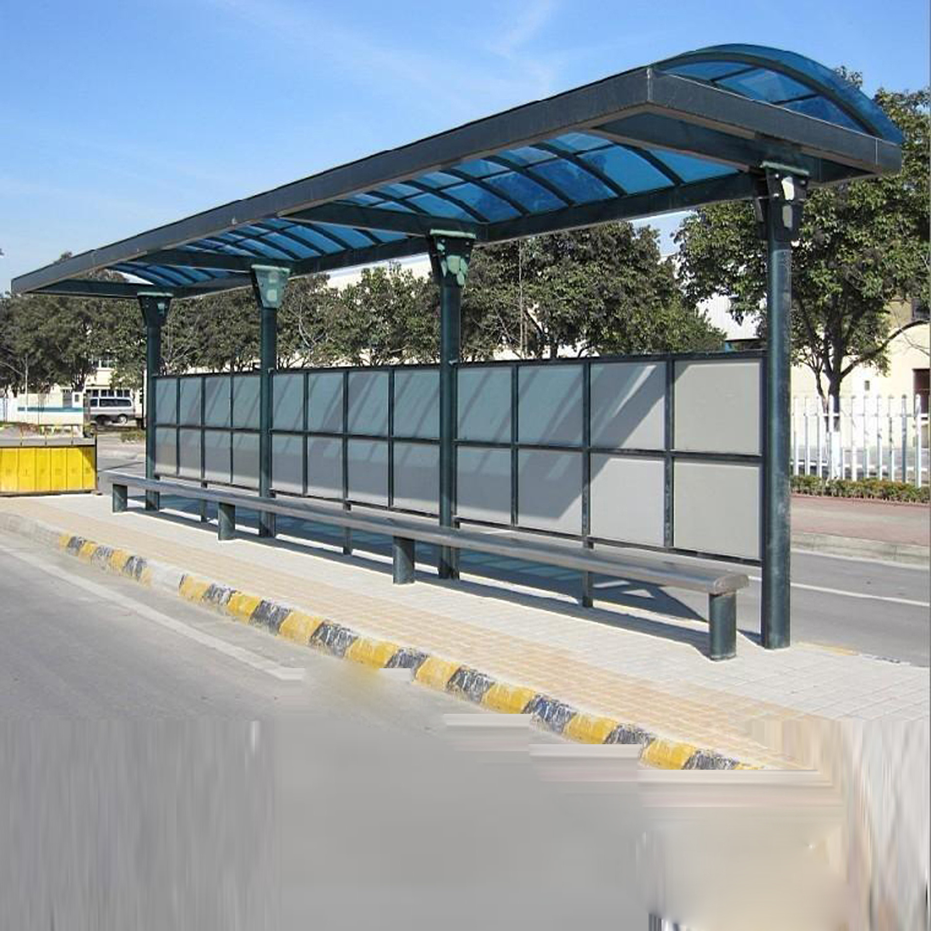 国标镀锌板候车亭,不锈钢灯箱,公交车站台