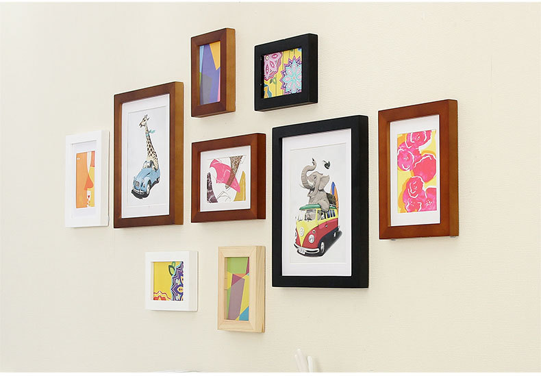 右手边 实木相框挂墙上相框墙套装儿童画框