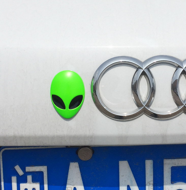 金属外星人车贴 3d金属外星人车标 金属蜘蛛侠改装贴标r488