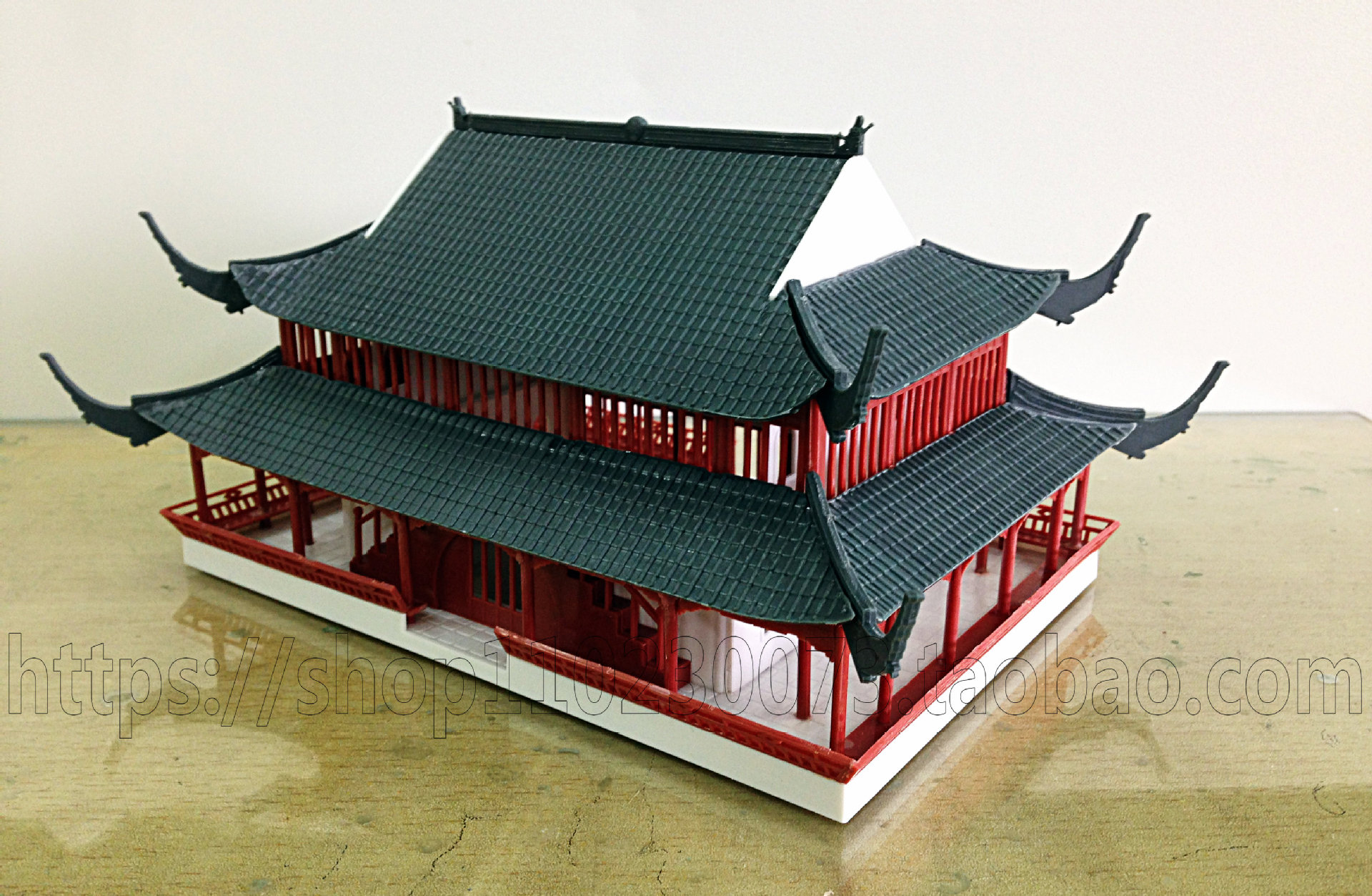 厂方直销 古建筑嘉兴南湖"烟雨楼"塑料拼装模型益智diy比赛套装