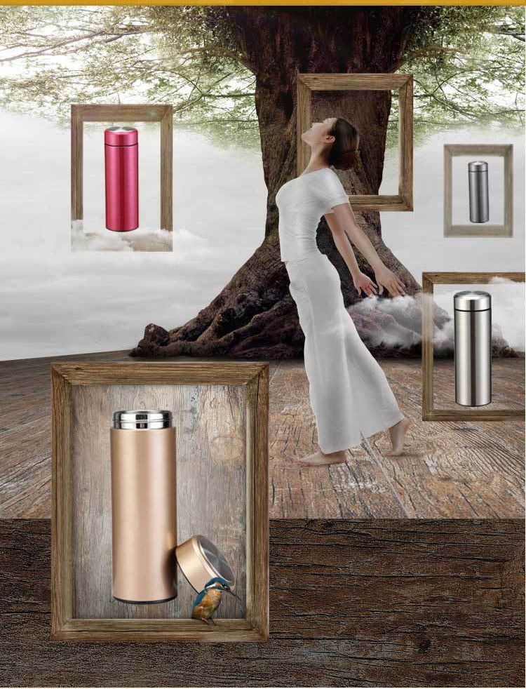 真空保温杯不锈钢商务直身杯 创意广告礼品杯子定制logo殷霆