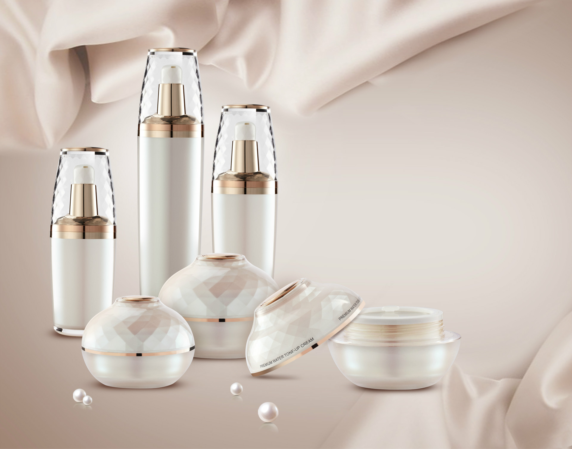 厂家供应韩式最新款高档亚克力化妆品包装护肤套 装 可加工定制