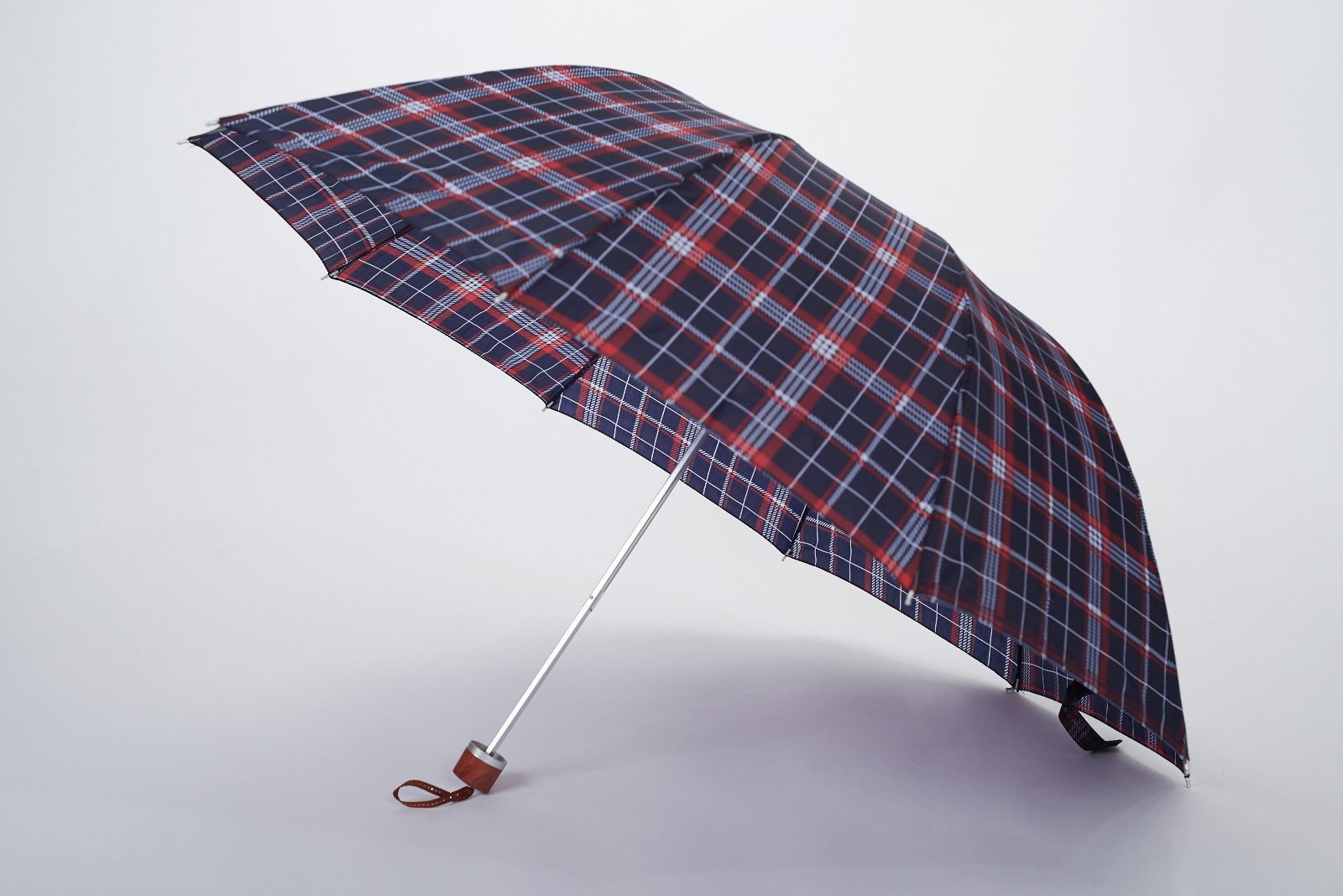 天骄三折伞厂家定制定做广告logo涤纶布防晒太阳伞格子折叠雨伞