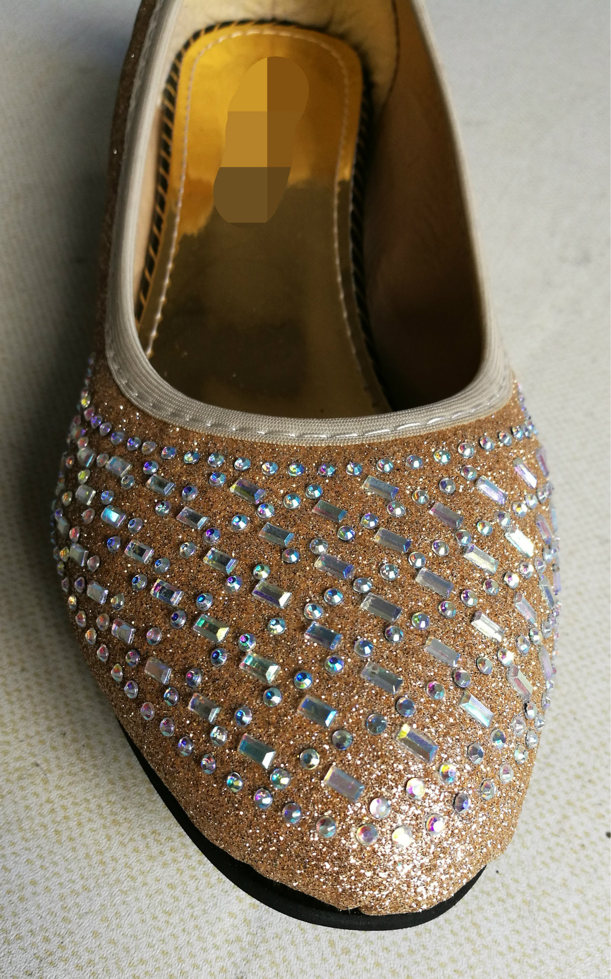 新款外贸单鞋时尚女鞋烫钻 全钻圆头坡跟跳