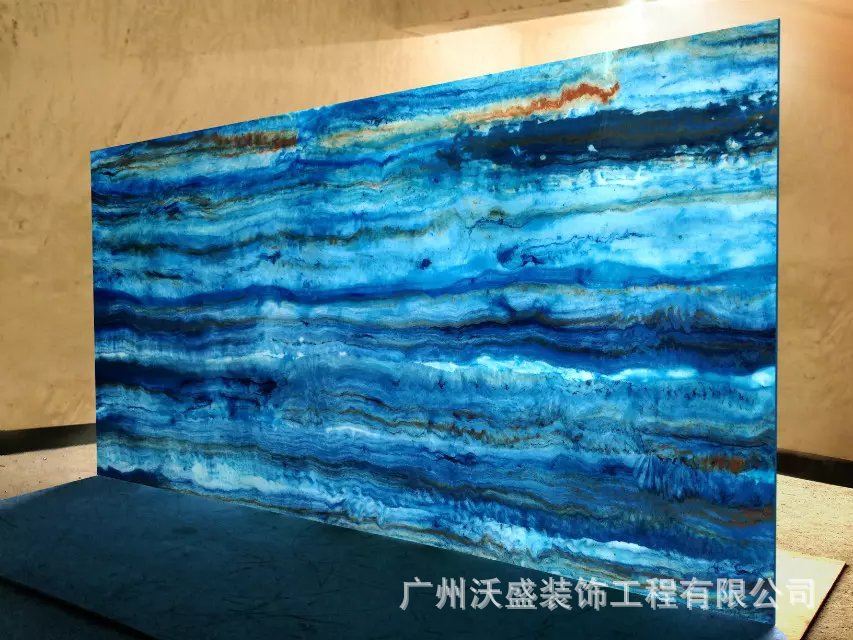 长期供应天然树脂木纹透光石新型环保透光石人造透光石加工