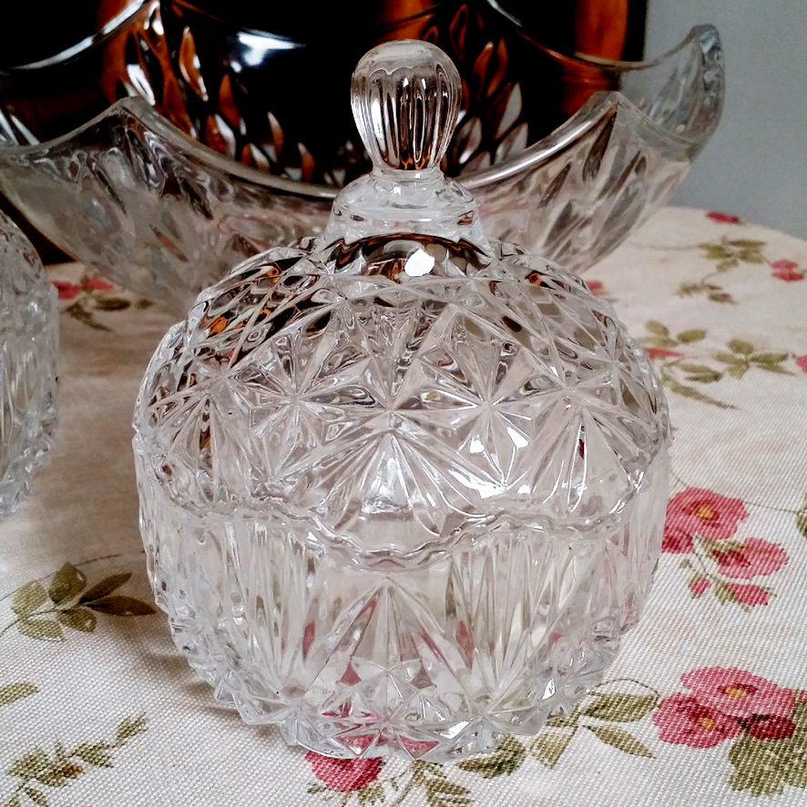 水晶玻璃瓶糖果罐套装 礼盒2件套 婚庆广告促销 小赠品实用礼品