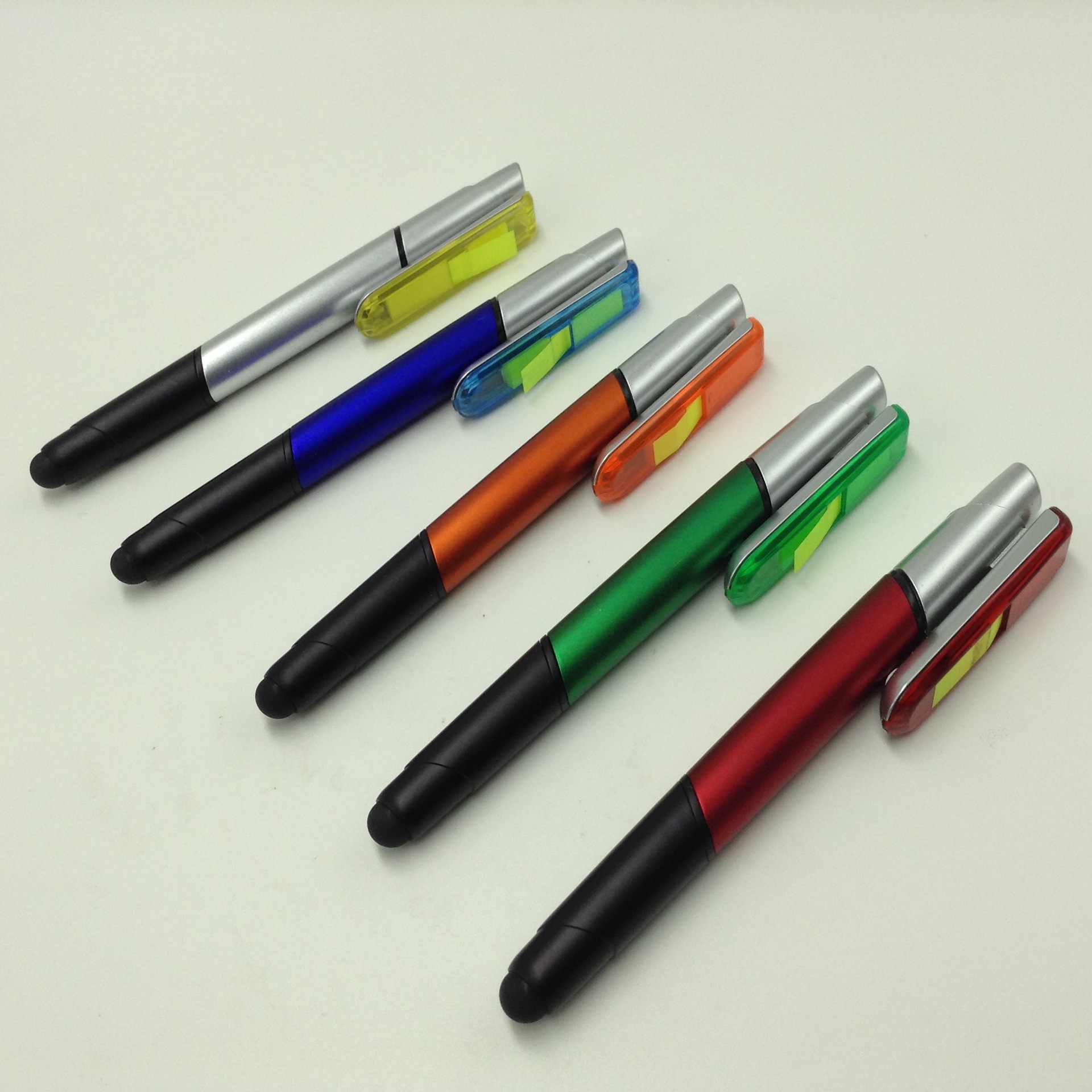厂家直销 一笔四用 多功能荧光笔 圆珠笔 触控笔 笔印logo 便签笔