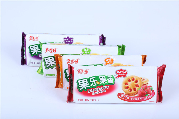 205g 93g果乐果香果酱味夹心饼干 多种口味任选 口感酥脆