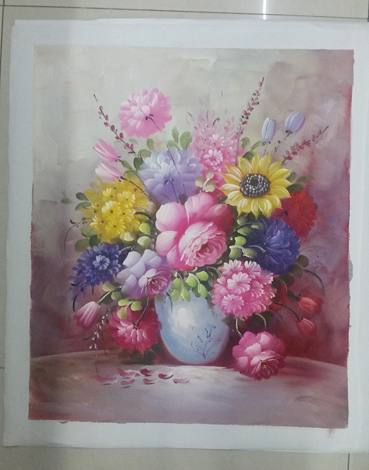 批发 手工油画 手绘油画画芯 花卉画 客厅油画 定制