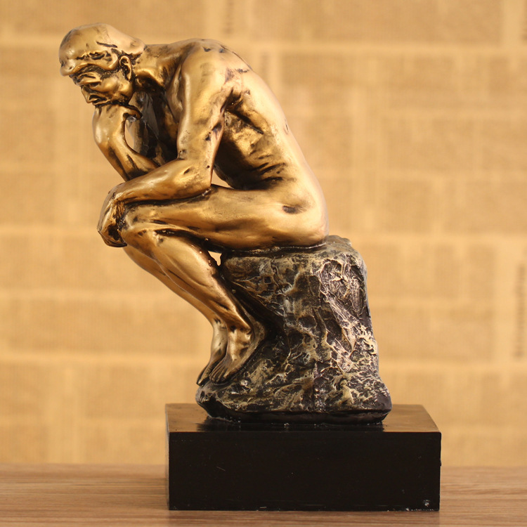 书房装饰品摆件 欧式人物造型 样板间 沉思者雕像 爆款品质