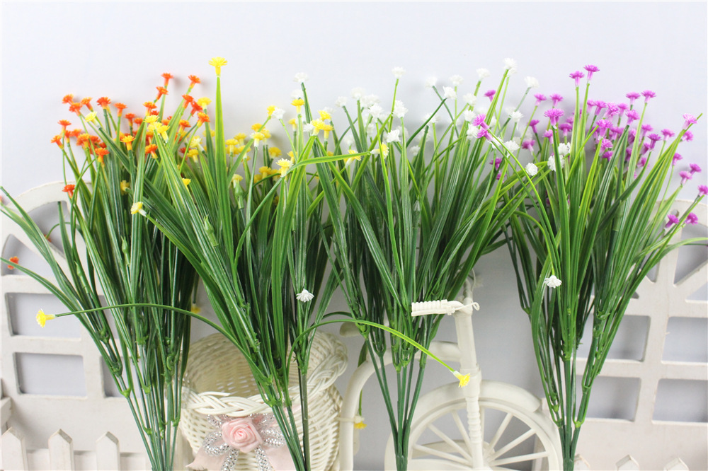 7杈35条水草满天星 厂家直销人造假花 仿真植物欧式塑料普罗旺斯