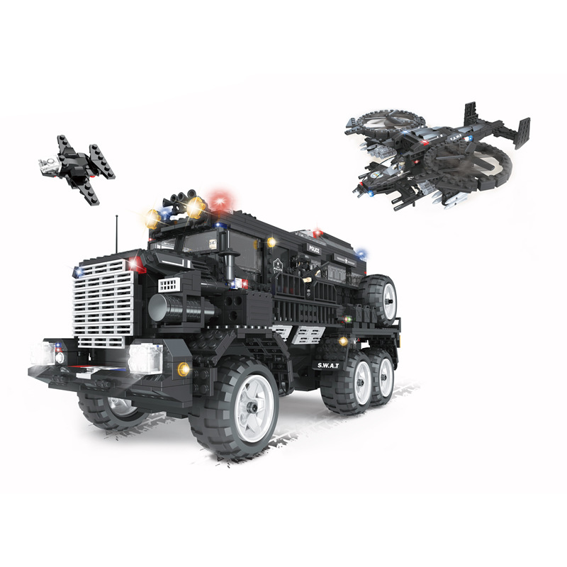 特警战队沃马积木大号神盾号暴龙号警察之王9-16岁现货儿童玩具