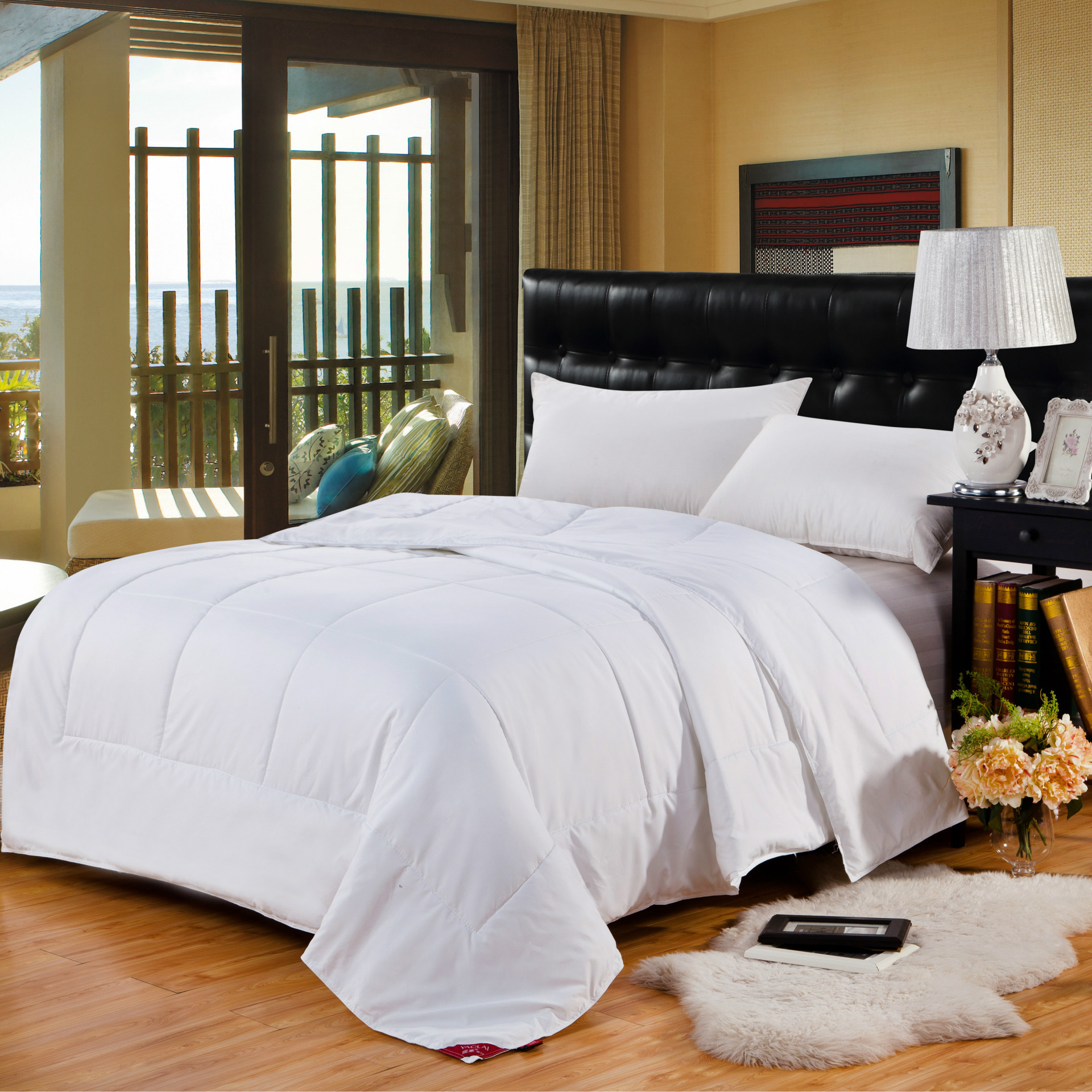 宾馆酒店学校布草床上用品 星级羽丝绒可水洗高弹被芯被子批发