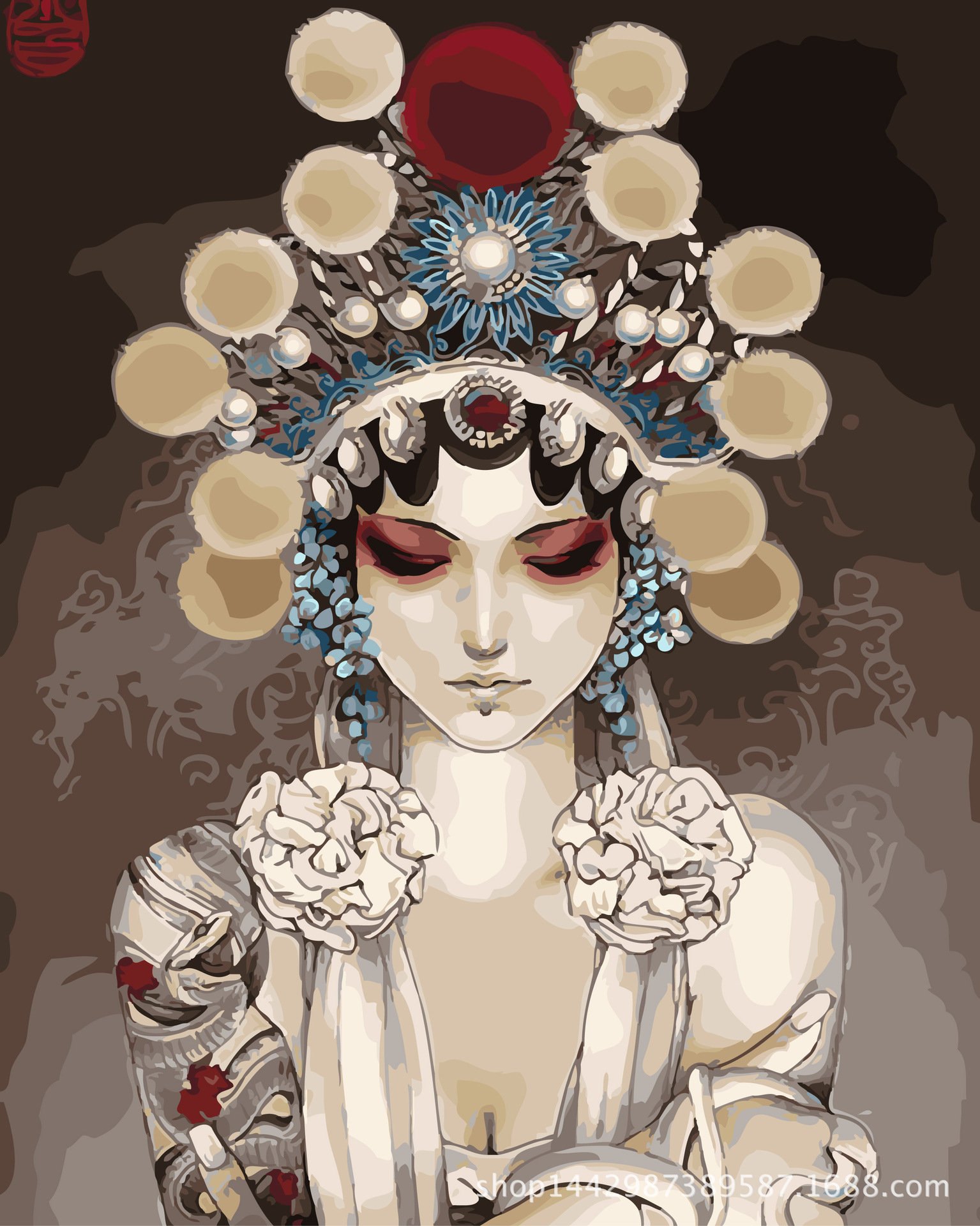 diy数字油画 手绘油画 客厅风景人物装饰画 40*50 释灵 厂家直供