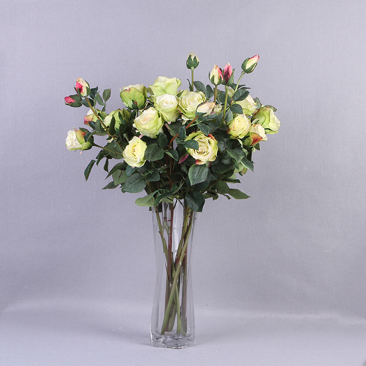 仿真4头手感多层玫瑰 家居摆设装饰花 仿真花 厂家直销