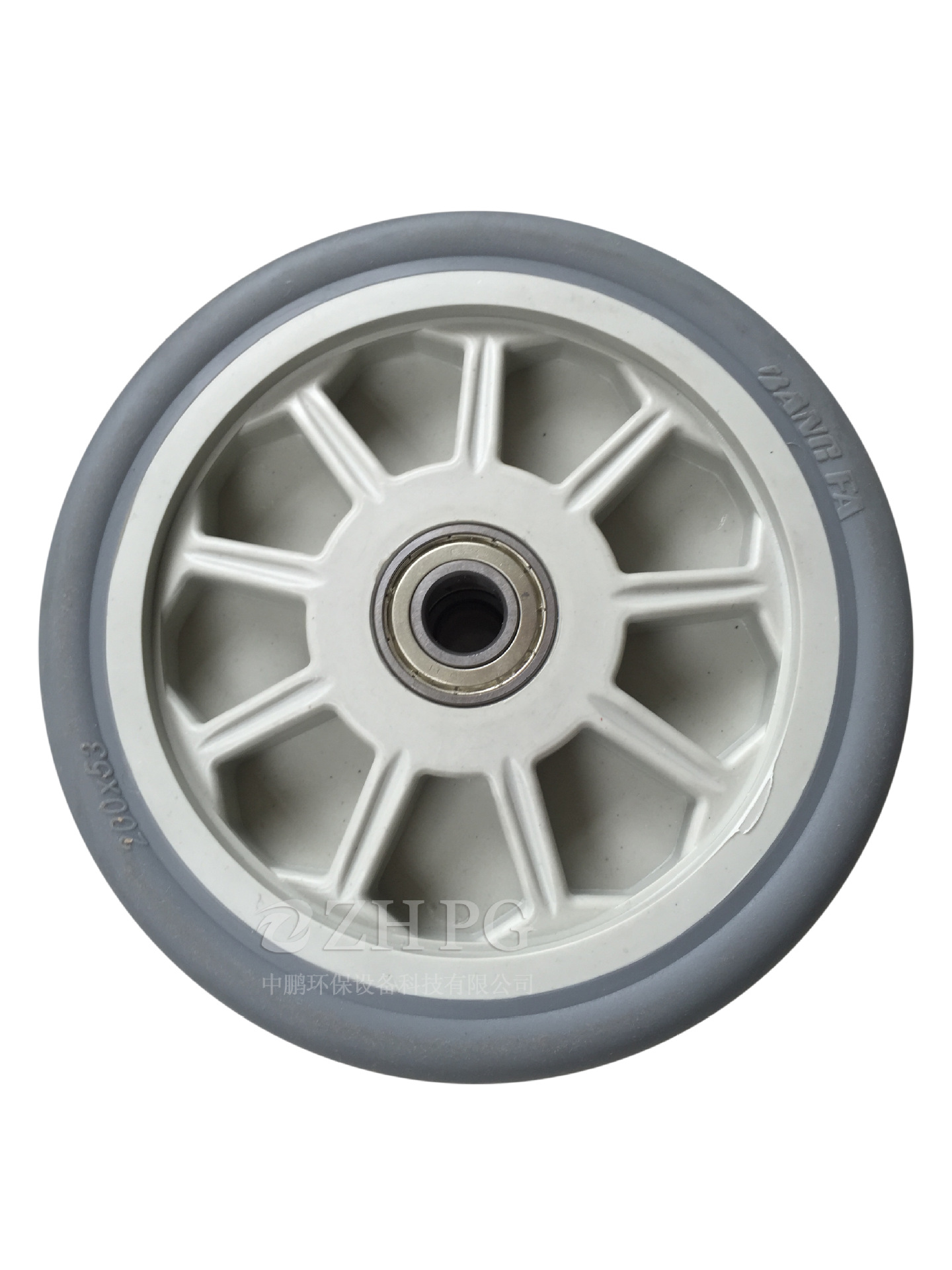 天然橡胶塑心工业脚轮zp4500轮中鹏洗地机通用高弹力超静音轮子