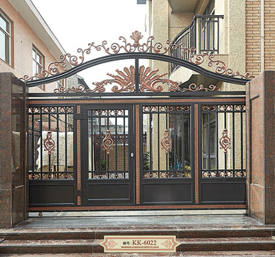 铝合金厂家供应 铝合金别墅庭院大门 电动门 小区门 护栏kk-6022