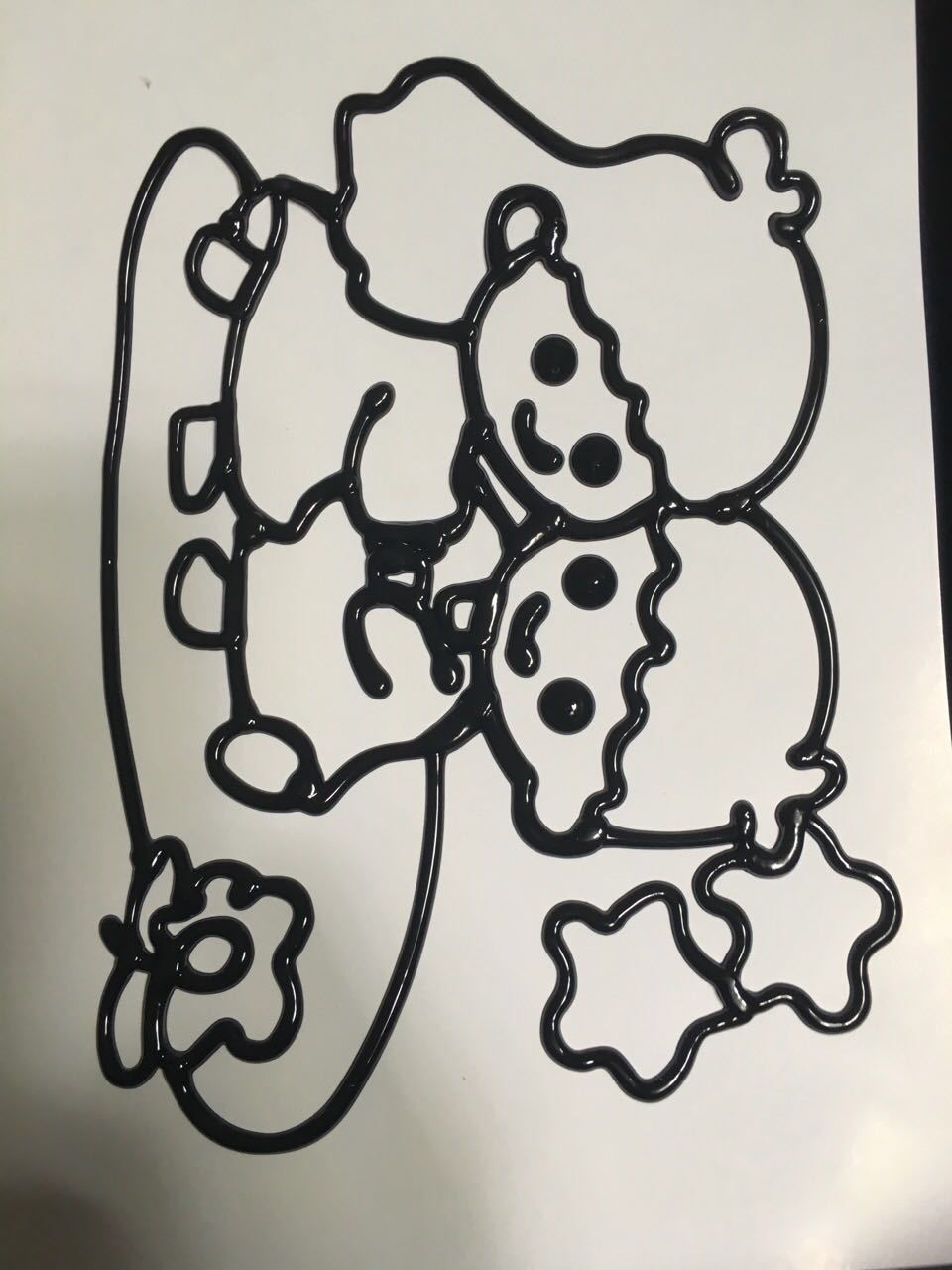 大黑边儿童胶画烤画16k尺寸 