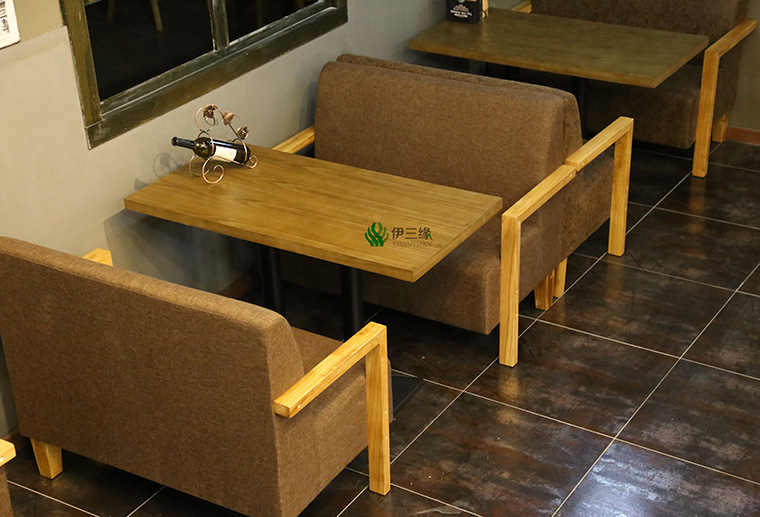 复古咖啡厅沙发卡座 甜品店奶茶店卡座组合