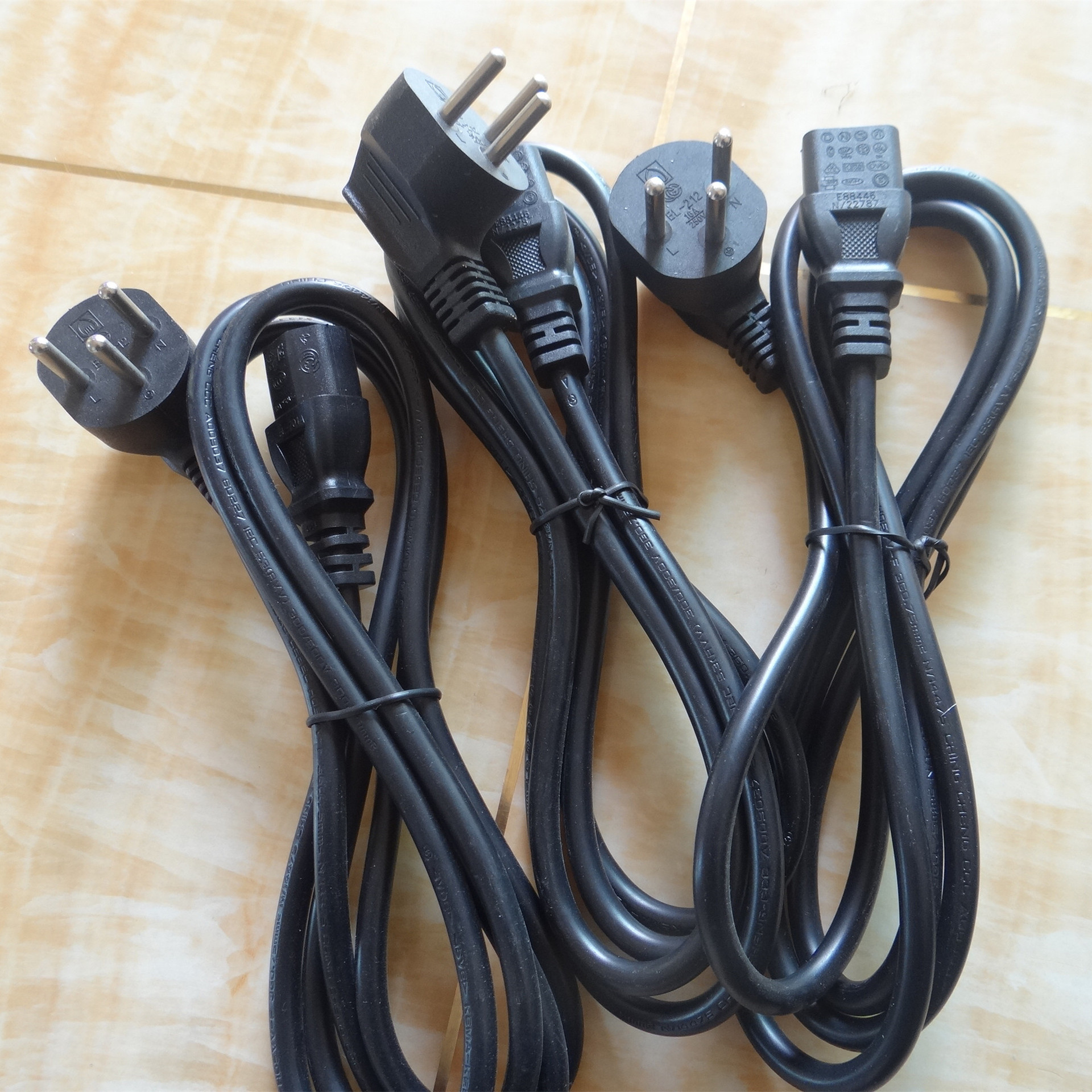 以色列插头电源线以色列三圆珠过sii认证三芯电源线以色列两插