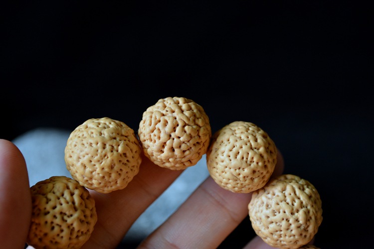 佛罗菩提原籽佛螺金刚手串厂家精选姜黄皮满肉佛珠批发