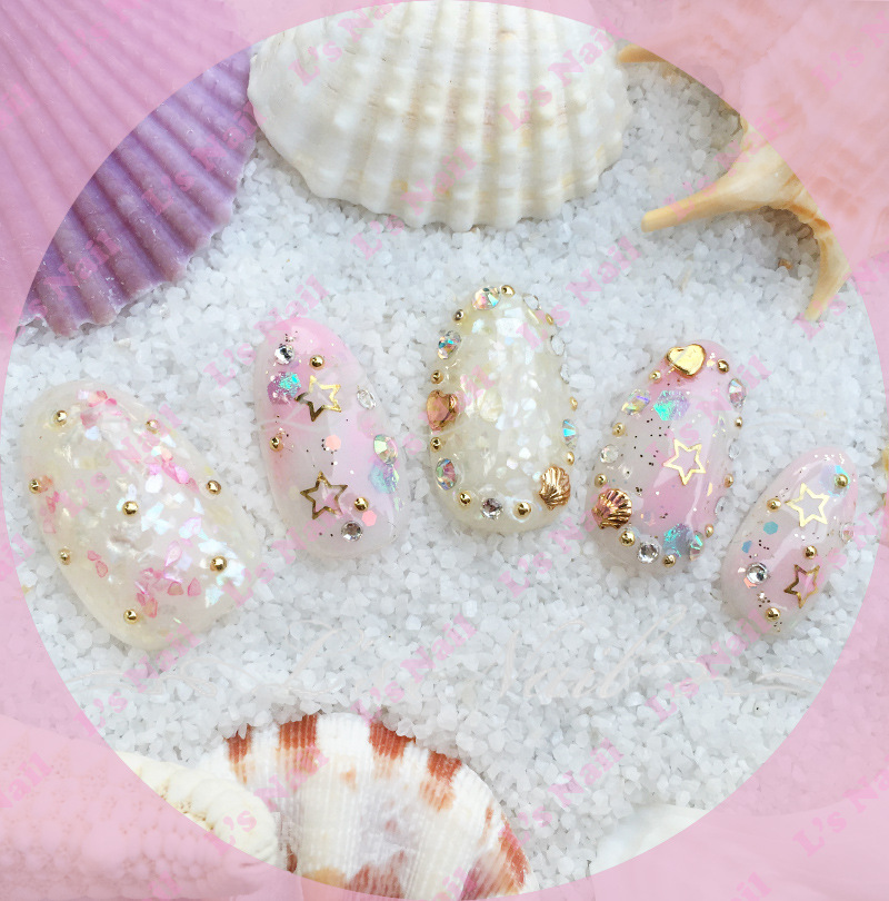 美甲饰品 美甲12色贝壳粉套装 光疗水晶甲装饰品 美甲用品批发