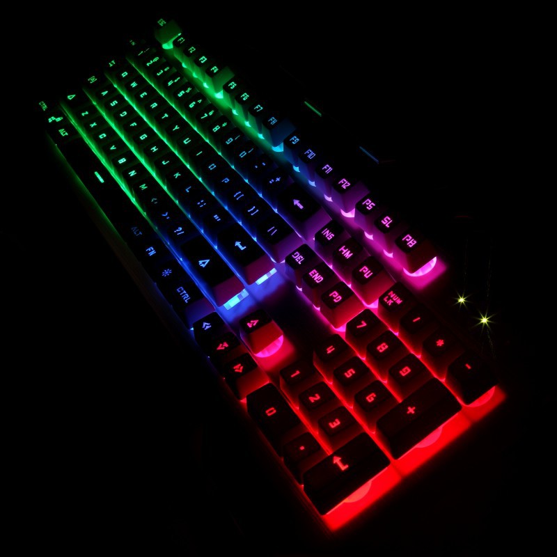 追光豹g600防水有线usb金属悬浮游戏网吧用发光键盘