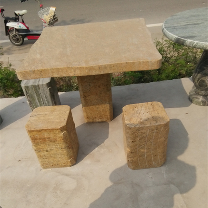 花岗岩石桌子方形凳子庭院喝茶棋牌桌椅河北曲阳石材雕刻园林登