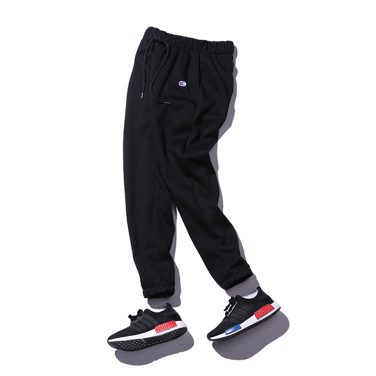 原包装 秋冬季潮牌纯色刺绣棉裤冠军篮球休闲运动束脚裤