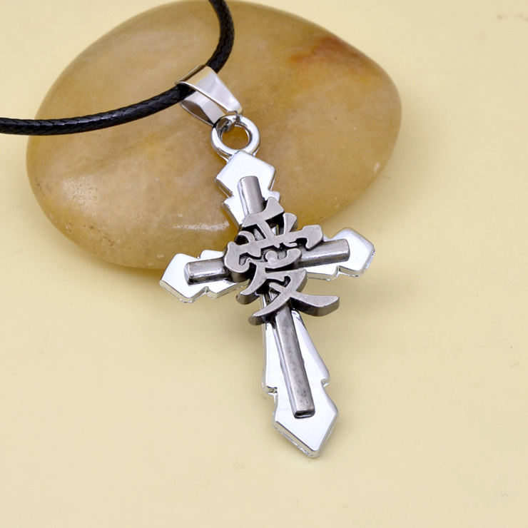 个性情侣项链 爱情男女十字架吊坠 一对情侣饰品加盟代发 可刻字