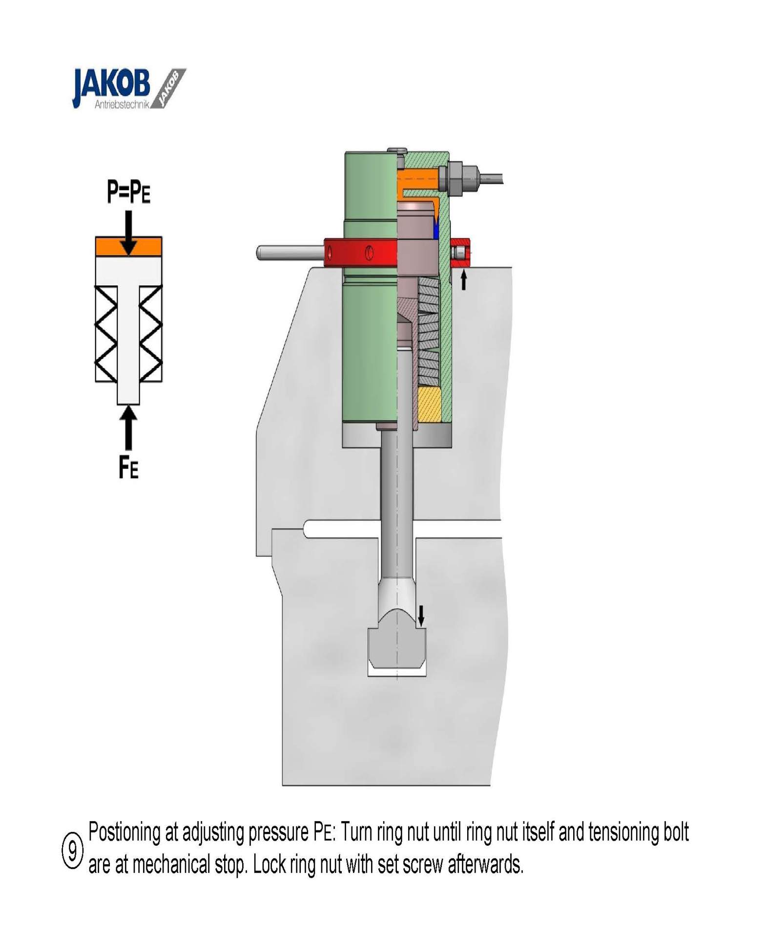 德国夹可宝(jakob)zsf系列碟簧夹紧油缸(拉紧油缸)