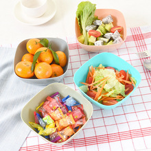 食品级塑料方形果盘色拉碗创意客厅瓜子水果盘小零食糖果盘干果碗