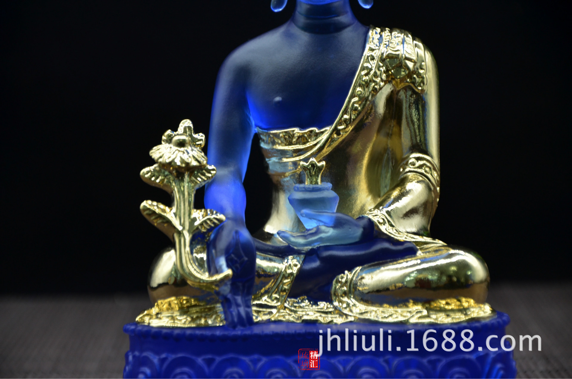 古法琉璃药师佛批发,琉璃鎏金药师佛,鎏金琉璃佛像,高品质保证