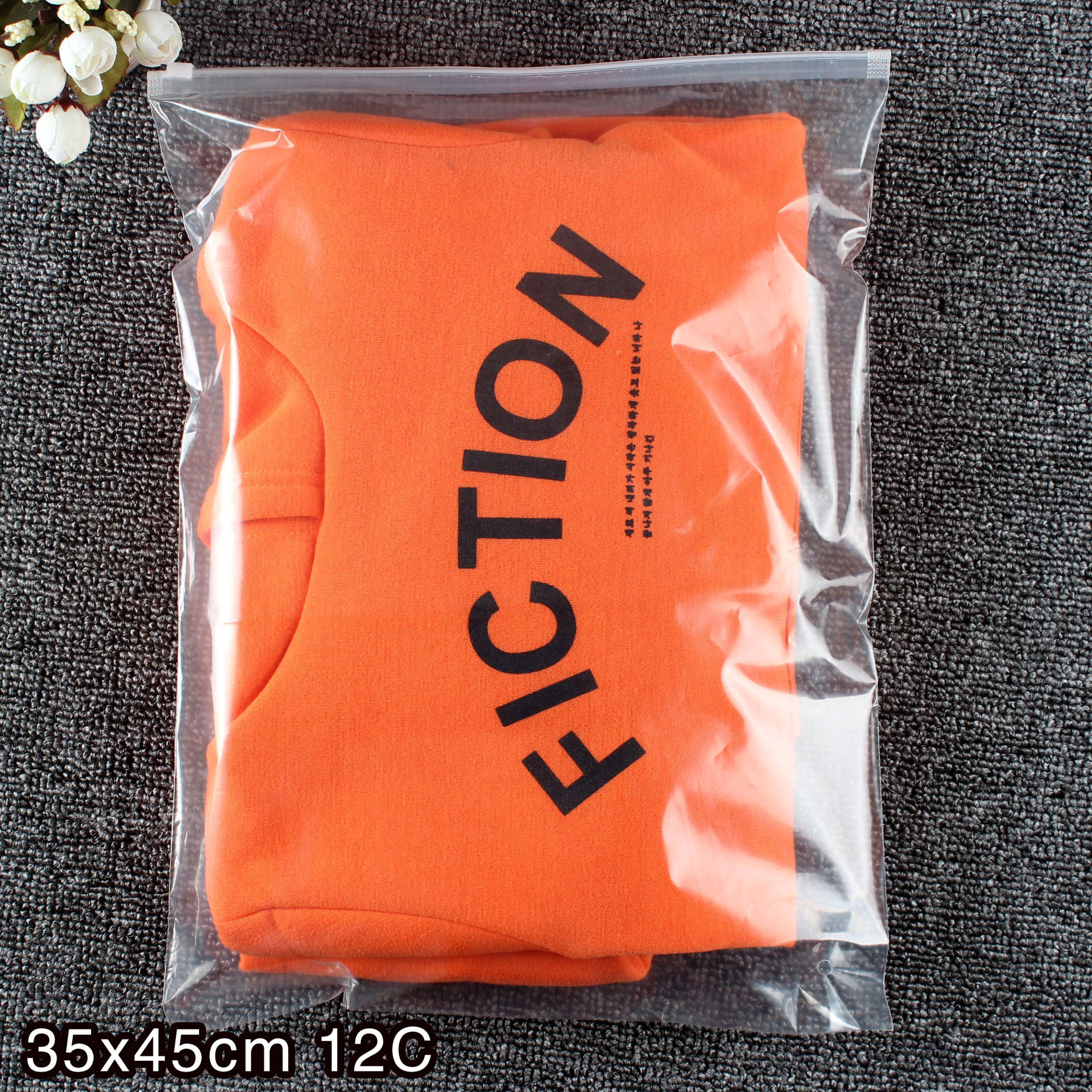 服装包装袋定制 pe服装薄膜袋塑料透明袋t恤包装拉链袋现货35*45