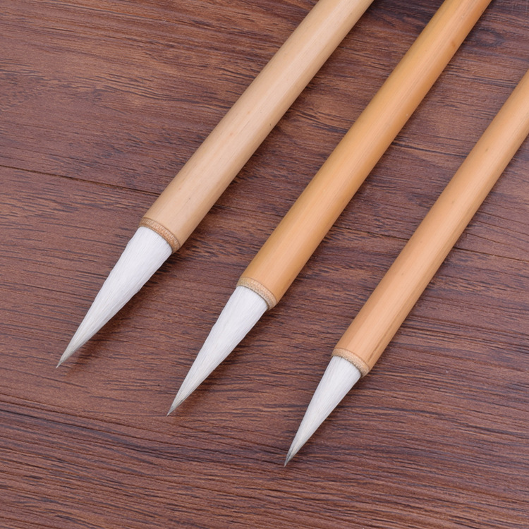 毛笔批发大中小白云毛笔直销学生书法练习毛笔logo定制